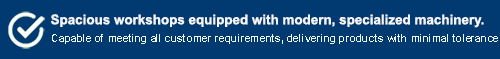 Spacious workshops equipped with modern, specialized machinery.